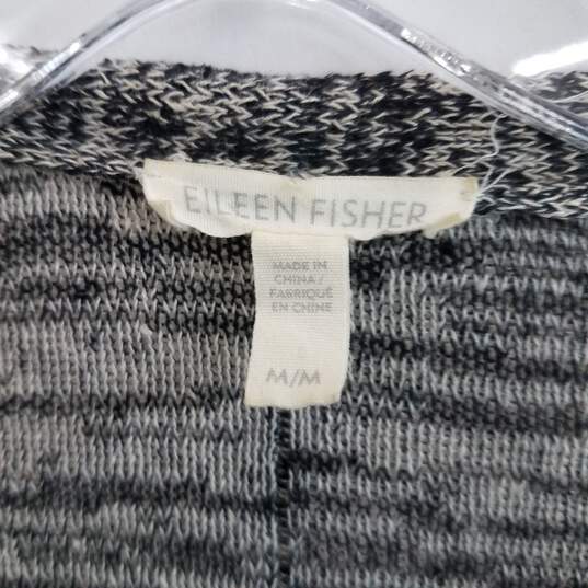 Eileen Fisher two toned gray open front cardigan sweater M image number 2