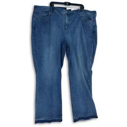 NWT NYDJ Womens Blue Denim Medium Wash 5-Pocket Design Bootcut Jeans Size 28W