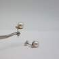 14k White Gold Diamond Fw Pearl Post Earring 3.7g image number 1