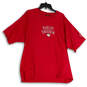 Mens Red Crew Neck Short Sleeve Stretch Pullover T-Shirt Size X-Large image number 1