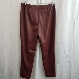 Andrew Marc New York Burgundy Faux Leather Pants Size 10 alternative image