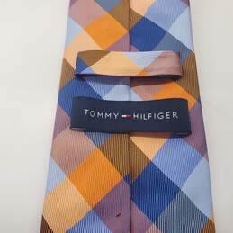 Tommy Hilfiger Orange & Blue Check Men's Silk Neck Tie alternative image