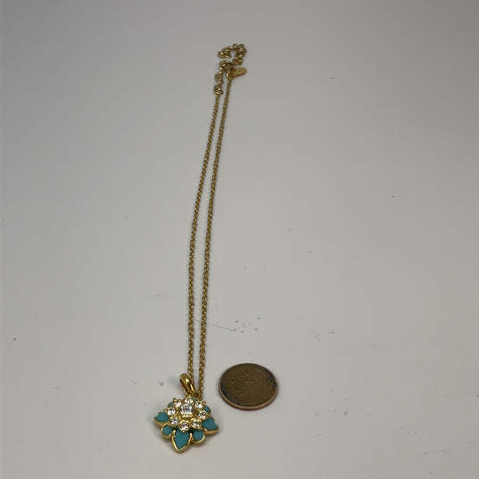 Designer Joan Rivers Gold-Tone Crystal Cut Stone Flower Pendant Necklace image number 2