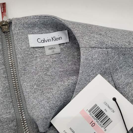 Calvin Klein Gray Sleeveless Zip Back Dress NWT Size 10 image number 3