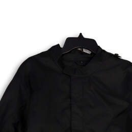 Mens Black Band Collar Long Sleeve Full-Zip Windbreaker Jacket Size Large alternative image