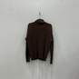 Mens Brown Long Sleeve Mock Neck Zip Up Pullover Sweater Size Medium image number 2
