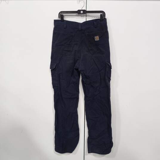 Carhartt Blue Cargo Jeans Men's Size 32x34 image number 3