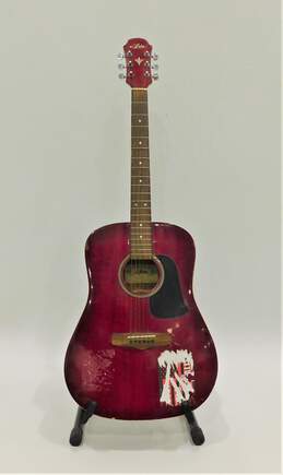 Aria Brand AW75D/RSB Model Red Wooden 6-String Acoustic Guitar