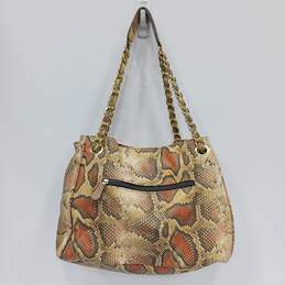 Nicole Miller Faux Snakeskin Chain Strap Shoulder Bag Purse alternative image