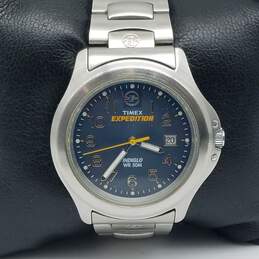 Timex 40mm WR 50M Silver Tone Round Case Men's Watch 98g