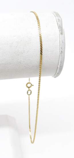 14K Yellow Gold Serpentine Chain Anklet Or Large Bracelet 1.4g