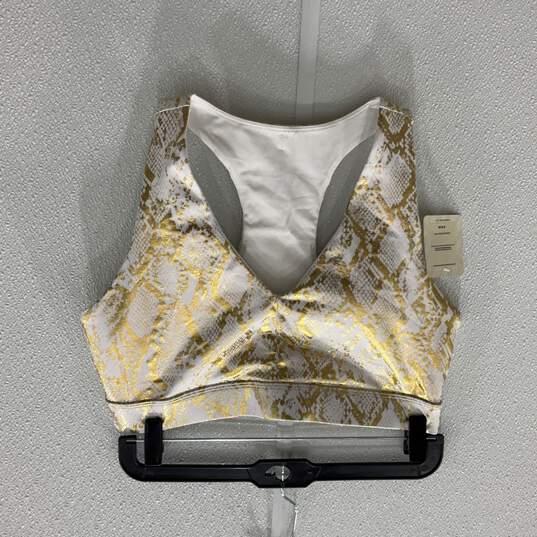 NWT Womens Gold White Workout Leggings & Sports Bra 2 Piece Outfit/Set Size S image number 2