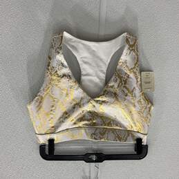 NWT Womens Gold White Workout Leggings & Sports Bra 2 Piece Outfit/Set Size S alternative image