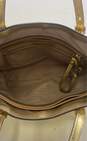 Michael Kors Voyager Gold Leather Tote Bag image number 4