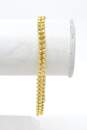 18K Yellow Gold Mirror Ball Bead Double Strand Bracelet 9.6g image number 1