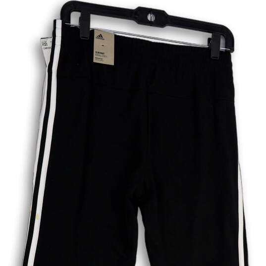 NWT Womens Black White Tricot Elastic Waist Slim Jogger Pants Size Small image number 1