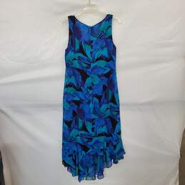 Chico's Blue Floral Silk Lined Sleeveless Maxi Dress WM Size 1 alternative image
