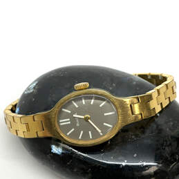 Designer Bulova Gold-Tone Stainless Steel Chain Strap Analog Wristwatch