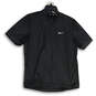 Womens Black Short Sleeve Pullover Baseball Windbreaker T-Shirt Size S image number 1