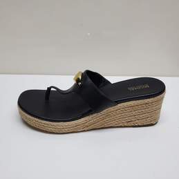 Michael Kors Shoes Women’s Sz 8.5 Black Tilly Thong Sandals Espadrilles Leather alternative image