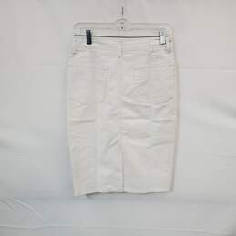 Boden White Cotton Blend Denim Skirt WM Size 6 R NWT alternative image