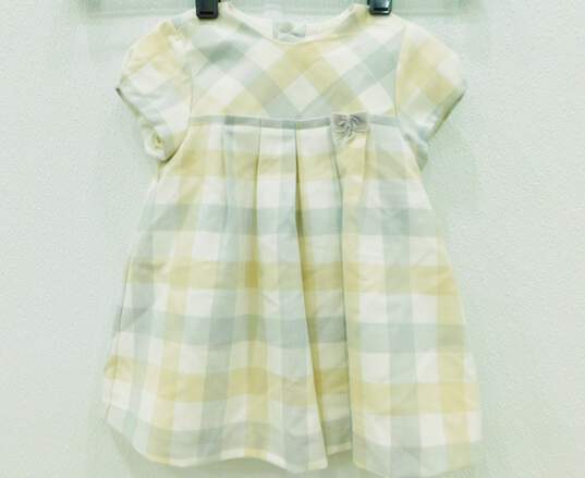 Mayoral Box Plaid Short Sleeve Dress Sz 6-9 Months NWT image number 1