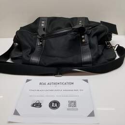 Coach Leatherware Black Canvas Leather Trim Weekender Duffle Bag