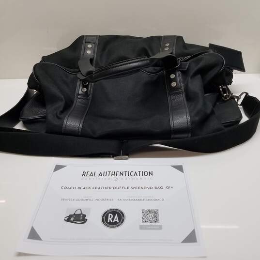 Coach Leatherware Black Canvas Leather Trim Weekender Duffle Bag image number 1