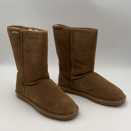 Womens Emma Hickory II Tan Suede Round Toe Pull-On Snow Boot Size 11
