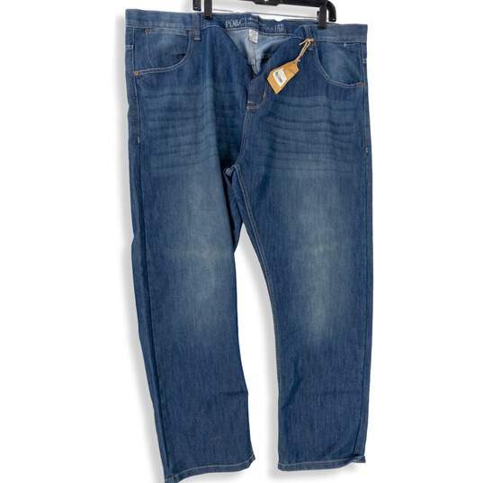 NWT Womens Blue Medium Wash Denim Straight Leg Jeans Size 46 X 30 image number 1