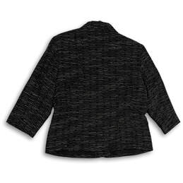 NWT Women Black Pinstripe 3/4 Sleeve Three Button Blazer Size 14/16 alternative image
