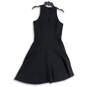 NWT Womens Black Sleeveless Round Neck Back Zip A-Line Dress Size 6 image number 2