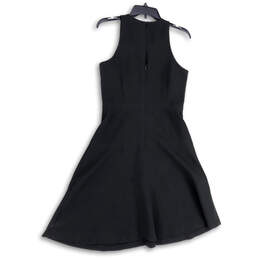NWT Womens Black Sleeveless Round Neck Back Zip A-Line Dress Size 6 alternative image