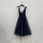 NWT Womens Blue Sleeveless V-Neck Midi Fit & Flare Dress Size Small image number 2