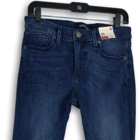 NWT Womens Blue Denim Stretch 5-Pocket Design Skinny Leg Legging Jeans Size 8S image number 3