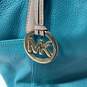 Michael Kors Teal Leather Tote Purse image number 2