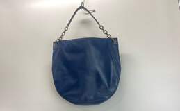 Michael Kors Navy Blue Leather Hobo Shoulder Tote Bag