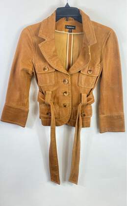 Bebe Women Brown Leather Jacket - XS