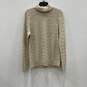 Express Mens Beige Knitted Turtleneck Long Sleeve Pullover Sweater Size Medium image number 1
