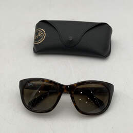 Womens RB4216 Tortoise Brown Full Rim Rectangle Lens Butterfly Sunglasses