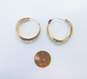 14K Gold Open Scrolled Filigree Tapered Hoop Earrings For Repair 2.2g image number 5