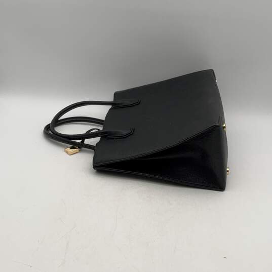 Michael Kors Womens Black Leather Inner Pocket Double Top Handle Handbag Purse image number 4