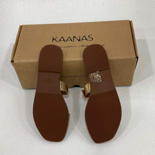 NIB Kaanas Womens Gold Open Toe Double Strap Slip On Slide Sandals Size 5 M image number 5