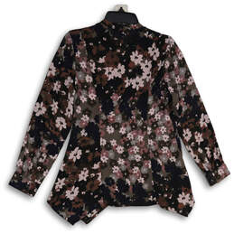 Womens Lavender Purple Floral Long Sleeve Button Front Blouse Top Size PS alternative image