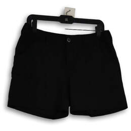 Womens Black Flat Front Cutout Pocket Trekking Shorts Size 8