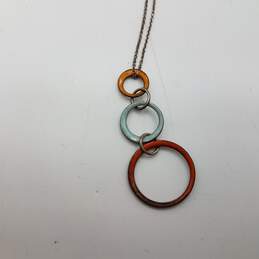 925 Silver Enamel Ring Drop, Bar Necklace alternative image