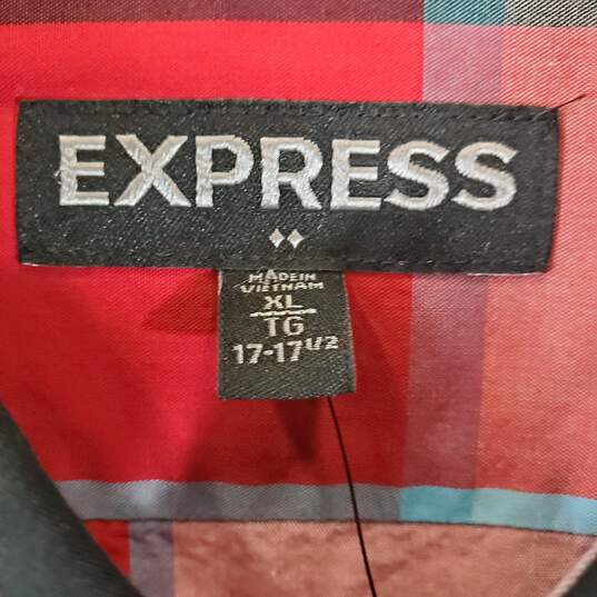 Express Men Multicolor Plaid Button Up Sz XL Nwt image number 2