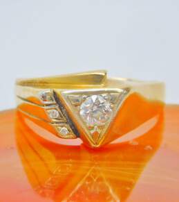 Vintage 14K Yellow Gold 0.50 CT Diamond & 0.04 CTTW Diamond Accent Men's Ring 8.1g