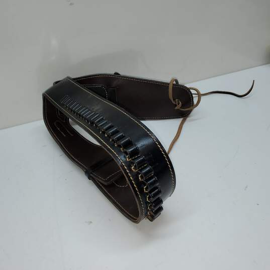 George Lawrence Co. Leather Gun Slinger's Cowboy Belt w/ Holster & Bullet Loops #79D 603 image number 3
