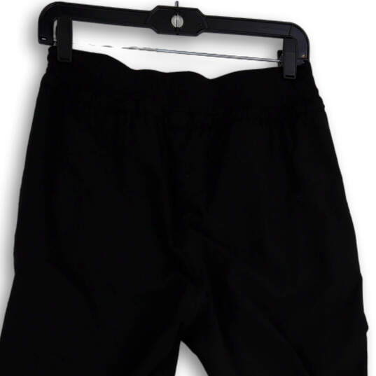 Womens Black Ruched Elastic Waist Drawstring Tapered Leg Jogger Pants Sz 2 image number 4